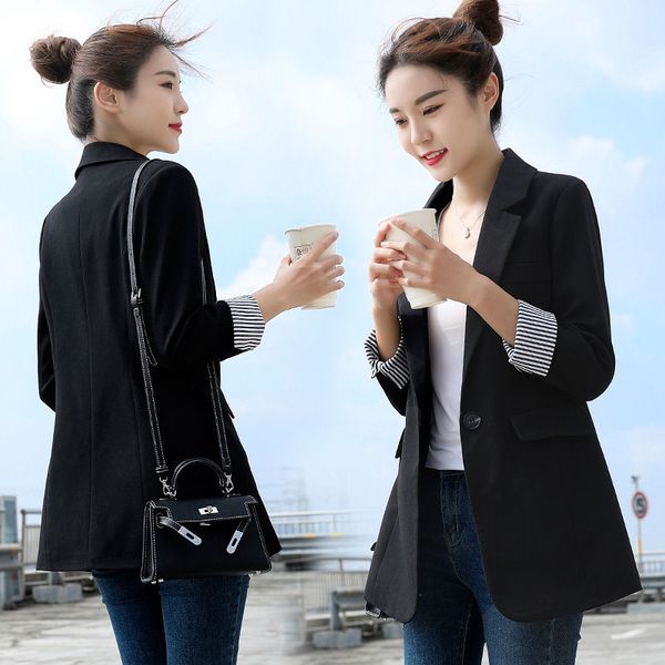 office ladies notched collar plaid women blazer three quarter sleeve jacket 2020 casual pockets female suits coat, Tan;black
office ladies notched collar plaid women blazer three quarter sleeve jacket 2020 casual pockets female suits coat, Tan;black