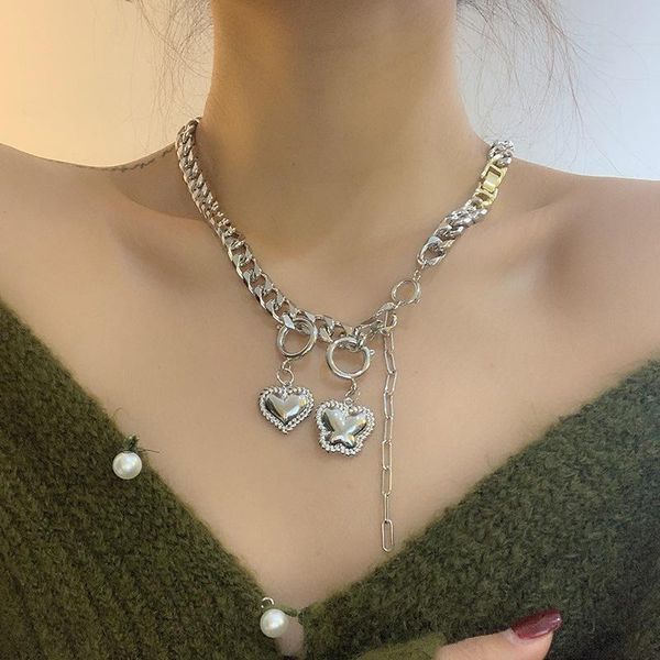 pendant necklaces metal thick chain clavicle sweater necklace retro butterfly love heart for women jewelry gift, Silver
pendant necklaces metal thick chain clavicle sweater necklace retro butterfly love heart for women jewelry gift, Silver