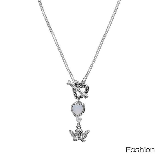 pendant necklaces vintage baroque pearl choker metal heart angel clavicle chain short necklace for women cool punk jewelry, Silver
pendant necklaces vintage baroque pearl choker metal heart angel clavicle chain short necklace for women cool punk jewelry, Silver