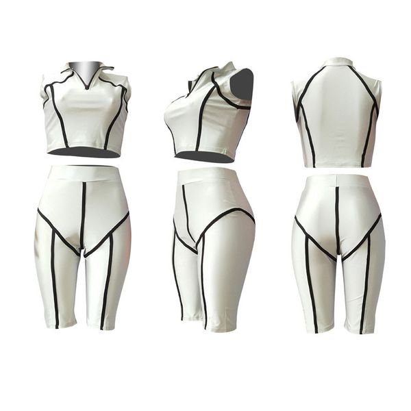 women summer two pieces sets tracksuits fashion reflective active wear tracksuit crop and shorts matching set black grey, White
women summer two pieces sets tracksuits fashion reflective active wear tracksuit crop and shorts matching set black grey, White