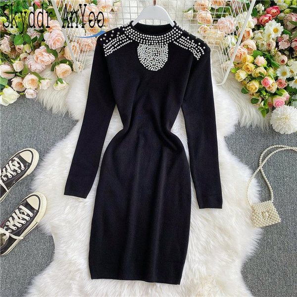 casual dresses autumn winter woman bodycon dress beaded long sleeve black knitted korean for women stretch sexty mini pencil, Black;gray
casual dresses autumn winter woman bodycon dress beaded long sleeve black knitted korean for women stretch sexty mini pencil, Black;gray