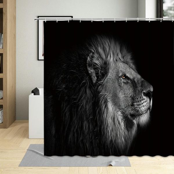 shower curtains lion ferocious animal black background bathroom decor polyester fabric waterproof hanging with hooks
shower curtains lion ferocious animal black background bathroom decor polyester fabric waterproof hanging with hooks