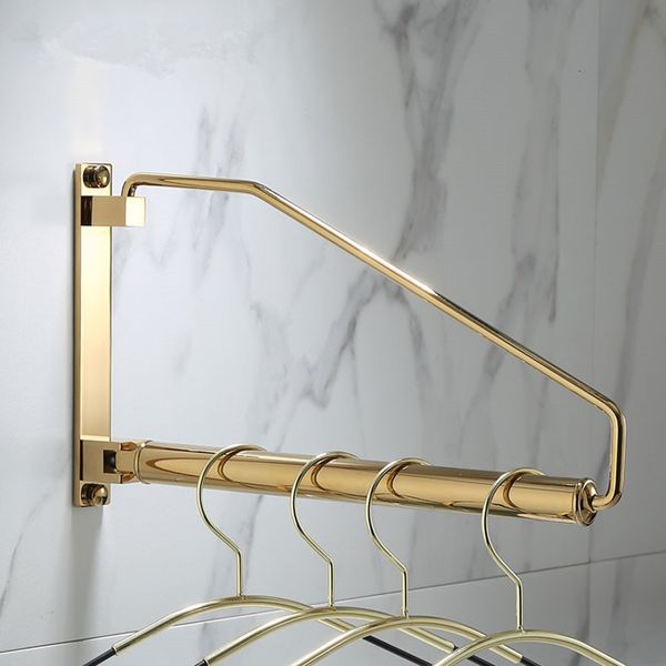 2021 new wall holder folding clothes drying brass gold clothing hanger organizer rack 1uk9