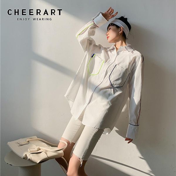 cheerart autumn 2021 white long sleeve shirt women loose and bloues designer clothes button up collar shirt fall fashion
cheerart autumn 2021 white long sleeve shirt women loose and bloues designer clothes button up collar shirt fall fashion