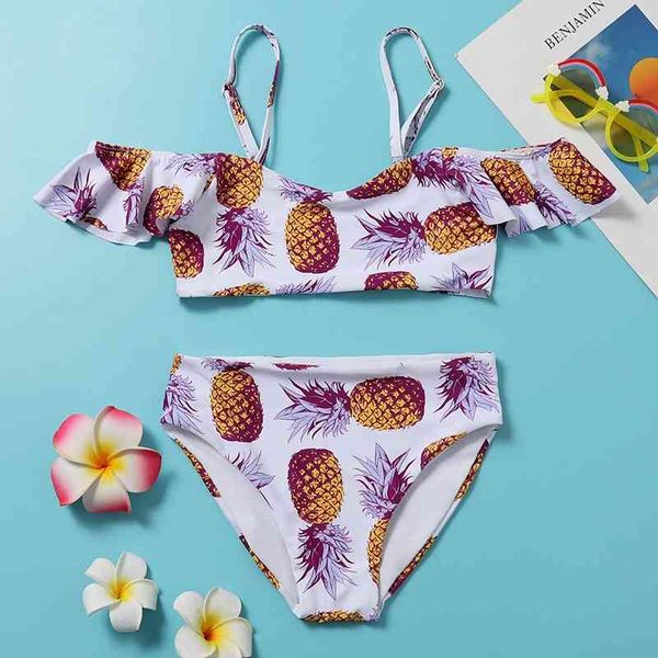 2020 new girls pineapple printed split big bikini swimsuit children's swimsuit, White;black
2020 new girls pineapple printed split big bikini swimsuit children's swimsuit, White;black