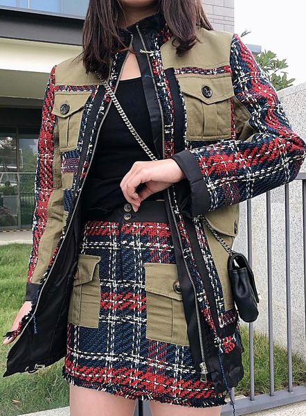 women's jackets asds women tweed patch design plaid jacket coat drawstring pockets long sleeve coats vintage female casual outerwearwwt, Black;brown
women's jackets asds women tweed patch design plaid jacket coat drawstring pockets long sleeve coats vintage female casual outerwearwwt, Black;brown