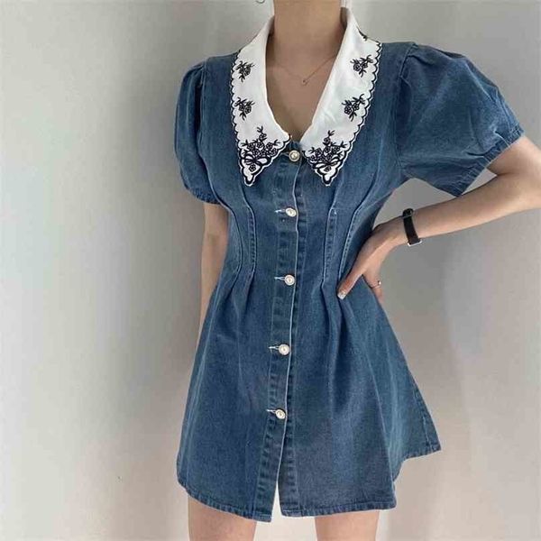 vintage embroidery florals chic denim slim summer short sleeves cowboy prom gentle mini dresses vestidos 210525, Black;gray
vintage embroidery florals chic denim slim summer short sleeves cowboy prom gentle mini dresses vestidos 210525, Black;gray