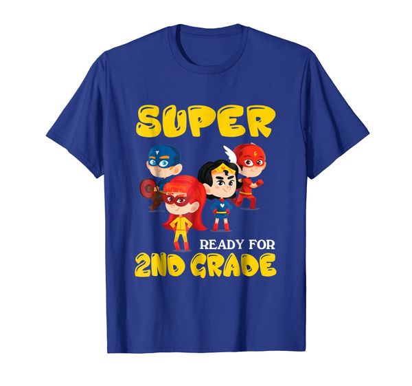 team 2nd second grade superheroes back to school shirt, White;black
