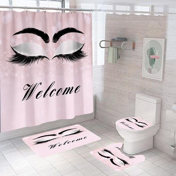 shower curtains eyeshadow printed bathroom curtain flannel toilet lid cover anti-slip soft carpet bath mats set
shower curtains eyeshadow printed bathroom curtain flannel toilet lid cover anti-slip soft carpet bath mats set