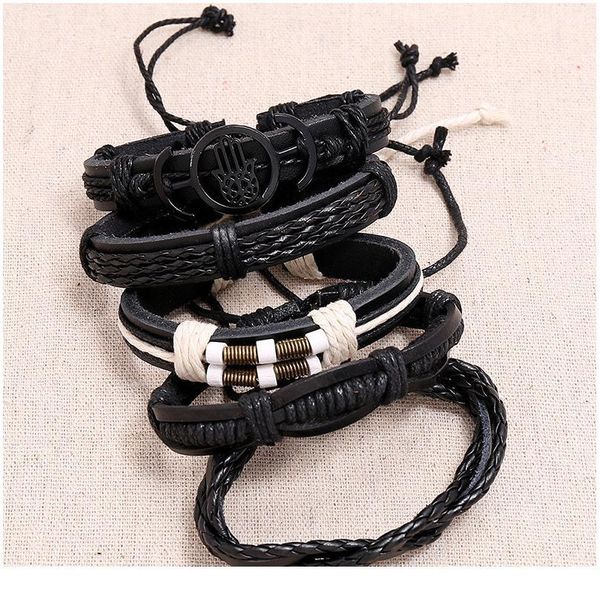eif dock new punk vintage 5 pcs/set multilayer fatima charm black weave men leather bracelets for women homme femme male jllkwm
eif dock new punk vintage 5 pcs/set multilayer fatima charm black weave men leather bracelets for women homme femme male jllkwm