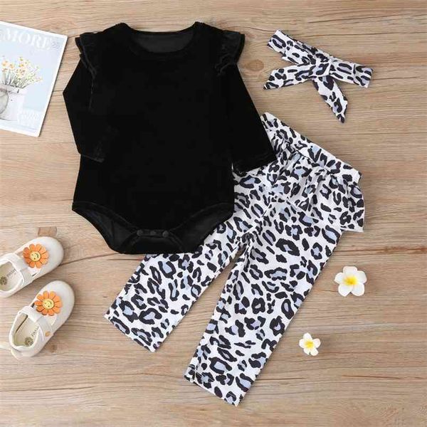 winter children sets long sleeve black solid rompers leopard trousers headband cute 2pcs girls boys clothes 0-2t 210629, White
winter children sets long sleeve black solid rompers leopard trousers headband cute 2pcs girls boys clothes 0-2t 210629, White