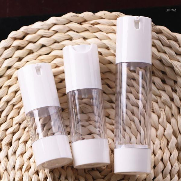 storage bottles & jars 5pcs/lot 15ml 30ml 50ml empty clear airless lotion pump bottle with cap 5cc portable airelss shampoo cream containers