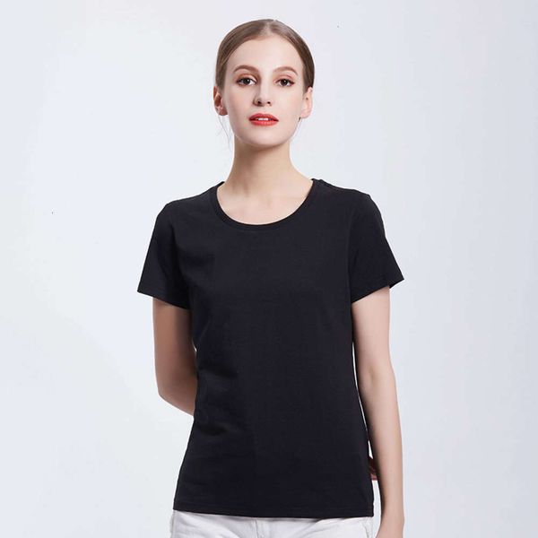 women's summer round neck solid color t-shirt advertising class group cloth culture shirt printing, White
women's summer round neck solid color t-shirt advertising class group cloth culture shirt printing, White