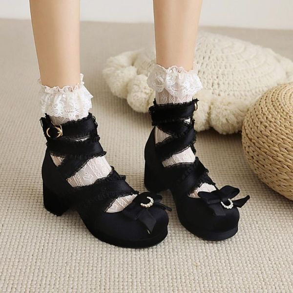 sandals womens round toe bowknot belt buckle velvet platform block high heel moon decor pumps lolita mary janes shoes cosplay, Black
sandals womens round toe bowknot belt buckle velvet platform block high heel moon decor pumps lolita mary janes shoes cosplay, Black
