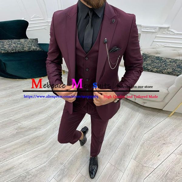men's suits & blazers fashion dark purple men 3 pieces formal business blazer slim fit wedding groom tuxedos jacket vest pants set cost, White;black
men's suits & blazers fashion dark purple men 3 pieces formal business blazer slim fit wedding groom tuxedos jacket vest pants set cost, White;black