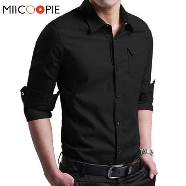 men's casual shirts single pocket button up long sleeved shirt men plus size slim business male formal mens clothing, White;black
men's casual shirts single pocket button up long sleeved shirt men plus size slim business male formal mens clothing, White;black