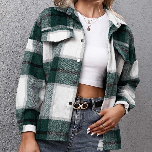 women's jackets oversize shirt jacket women plaid coat casual checkered warm loose outwear turn-down collar chaqueta mujer, Black;brown
women's jackets oversize shirt jacket women plaid coat casual checkered warm loose outwear turn-down collar chaqueta mujer, Black;brown
