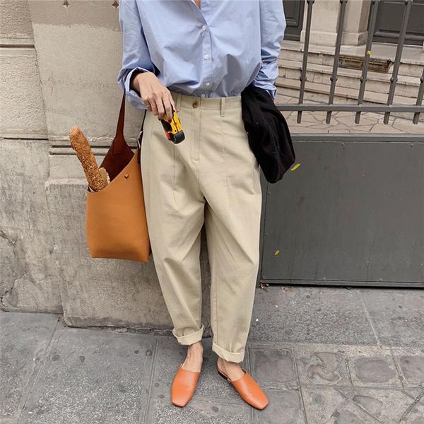women's pants & capris korea casual loose women 100% cotton harem 2021 autumn winter high waist female office trousers ladies pantalon, Black;white
women's pants & capris korea casual loose women 100% cotton harem 2021 autumn winter high waist female office trousers ladies pantalon, Black;white