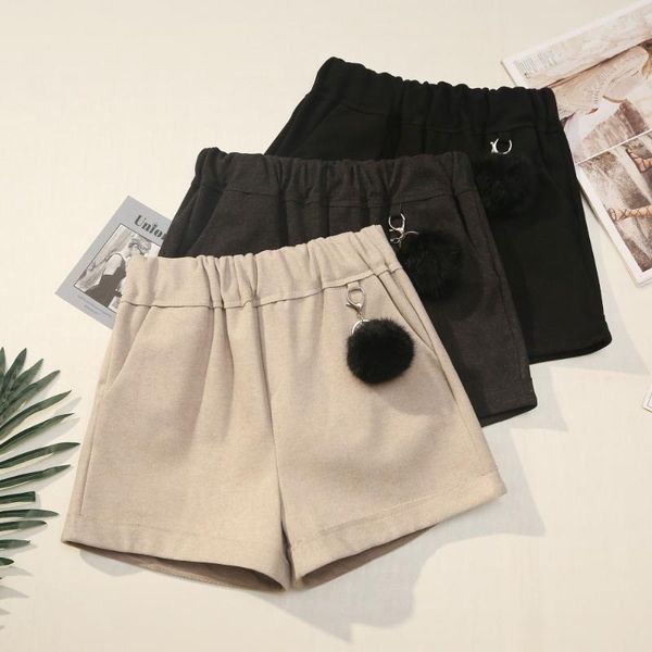 women's shorts 2021 autumn winter fashion wool women high waist casual short pants ladies pompoms wh36, White;black
women's shorts 2021 autumn winter fashion wool women high waist casual short pants ladies pompoms wh36, White;black