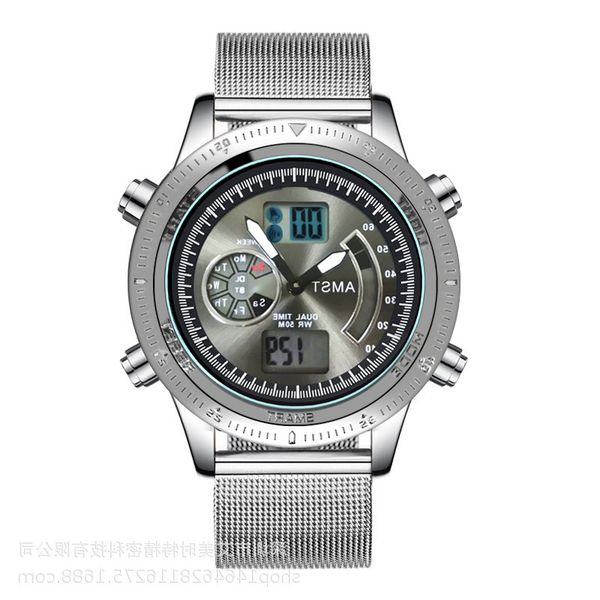 fashion simple business sports double display mechanical watch men's multi-function new synchronous led electric, Slivery;brown
fashion simple business sports double display mechanical watch men's multi-function new synchronous led electric, Slivery;brown