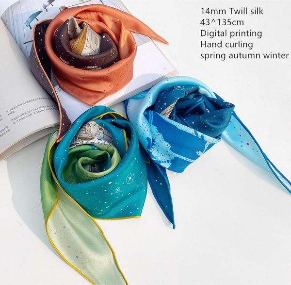 scarves naizaiga 100% silk 43*135cm rhombus women small long streamer ribbon space station girl luxury ,hcy12, Blue;gray
scarves naizaiga 100% silk 43*135cm rhombus women small long streamer ribbon space station girl luxury ,hcy12, Blue;gray