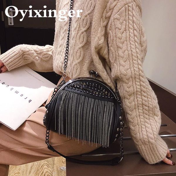 evening bags oyixinger women's shoulder bag leather tassel crossbody ladies punk style chains handbag for women fashion rivet female
evening bags oyixinger women's shoulder bag leather tassel crossbody ladies punk style chains handbag for women fashion rivet female