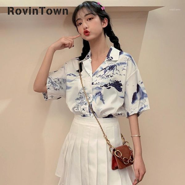 women's blouses & shirts 2021 summer casual loose lapel short-sleeved shirt chiffon retro women clothes chinese-style print, White
women's blouses & shirts 2021 summer casual loose lapel short-sleeved shirt chiffon retro women clothes chinese-style print, White