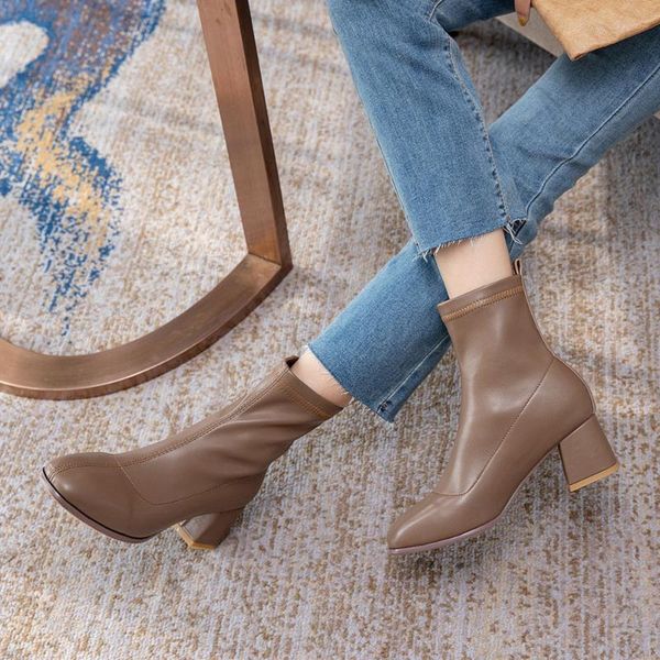 boots ankle for women shoes brand female square heels elastic pu leather simple toe casual 2021 autumn winter, Black
boots ankle for women shoes brand female square heels elastic pu leather simple toe casual 2021 autumn winter, Black