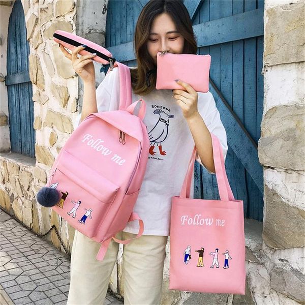 backpack all-match fashion cartoon letter student leisure travel outdoor 4-piece set 2021#g30
backpack all-match fashion cartoon letter student leisure travel outdoor 4-piece set 2021#g30