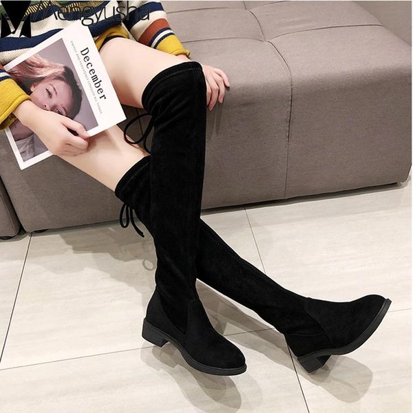 boots over-the-knee flock stretch snow botines winter plush warm botas low heels lace-up slim long tube bottes femme shoes woman, Black
boots over-the-knee flock stretch snow botines winter plush warm botas low heels lace-up slim long tube bottes femme shoes woman, Black