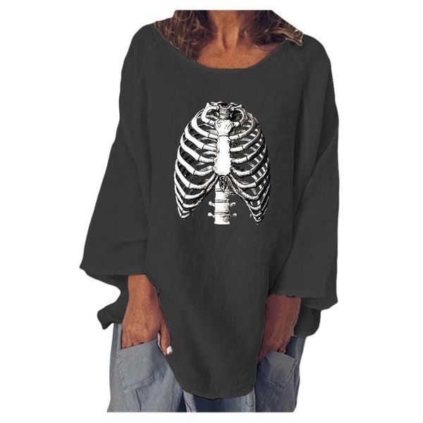women's t-shirt halloween women's skeleton print women o-neck long loose sleeve tee shirt female cotton and linen #t1g, White
women's t-shirt halloween women's skeleton print women o-neck long loose sleeve tee shirt female cotton and linen #t1g, White