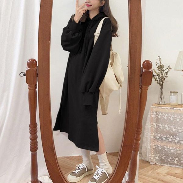 women's hoodies & sweatshirts 2021 ladies hooded long-sleeved hoodie long section split autumn four-button craft coat solid color casua, Black
women's hoodies & sweatshirts 2021 ladies hooded long-sleeved hoodie long section split autumn four-button craft coat solid color casua, Black