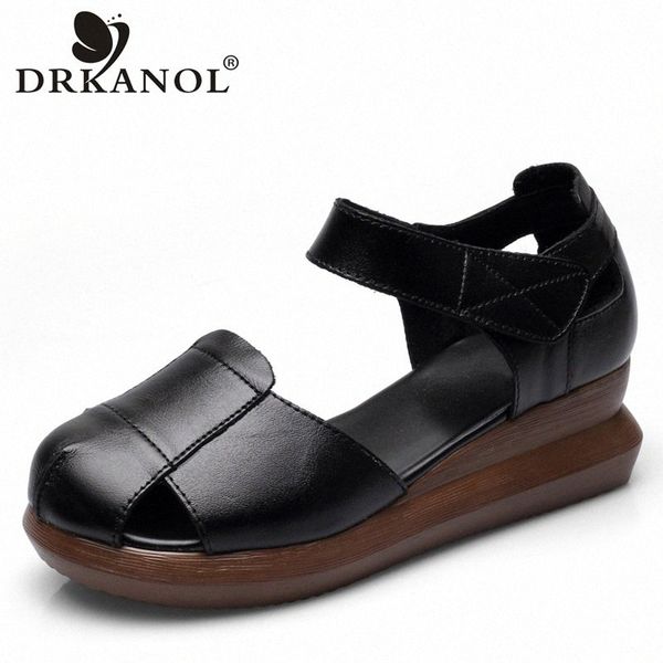drkanol fashion summer shoes women sandals 2020 round toe genuine leather wedges sandals ladies thick bottom platform j53n#, Black
drkanol fashion summer shoes women sandals 2020 round toe genuine leather wedges sandals ladies thick bottom platform j53n#, Black