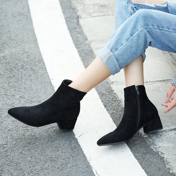 boots ankle female square low heels plush zip scrub 2021 women autumn shoes fashion ladies short, Black
boots ankle female square low heels plush zip scrub 2021 women autumn shoes fashion ladies short, Black