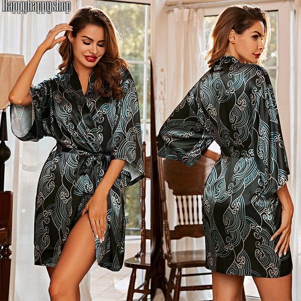 women's sleepwear printed pajamas women summer kimono robe casual long sleeve nightgown sleepdress bathrobe home clothes black s-xl, Black;red
women's sleepwear printed pajamas women summer kimono robe casual long sleeve nightgown sleepdress bathrobe home clothes black s-xl, Black;red