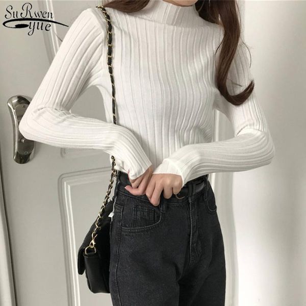 women's sweaters korean clothes half-collar bottoming sweater 2021 autumn long sleeve pullover slim-fit solid female 10605, White;black
women's sweaters korean clothes half-collar bottoming sweater 2021 autumn long sleeve pullover slim-fit solid female 10605, White;black