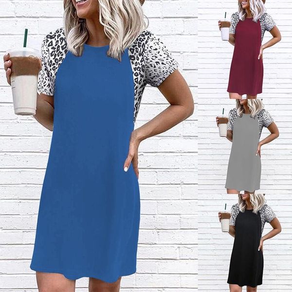 casual dresses kf-women's fashion round neck leopard print stitching short sleeve dress, Black;gray
casual dresses kf-women's fashion round neck leopard print stitching short sleeve dress, Black;gray