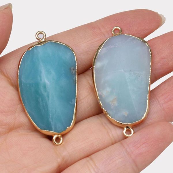 charms natural semi-precious stone connector pendants amazonite for diy jewelry making handmade accessories, Bronze;silver
charms natural semi-precious stone connector pendants amazonite for diy jewelry making handmade accessories, Bronze;silver