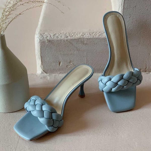 sandals 2021 summer twist braid high heel shoes square head two wear fashion handmade simple slippers women's, Black
sandals 2021 summer twist braid high heel shoes square head two wear fashion handmade simple slippers women's, Black