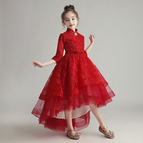 girl's dresses flower girl illusion crystal beading sashes embroidery high princess knee-length lace tulle luxury kids party gown h354, Red;yellow
girl's dresses flower girl illusion crystal beading sashes embroidery high princess knee-length lace tulle luxury kids party gown h354, Red;yellow