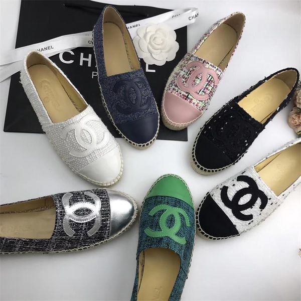 designer espadrilles shoes women leather loafers straw cord black pink leather flat shoes outdoor casual shoe with box 35-42 no54
designer espadrilles shoes women leather loafers straw cord black pink leather flat shoes outdoor casual shoe with box 35-42 no54