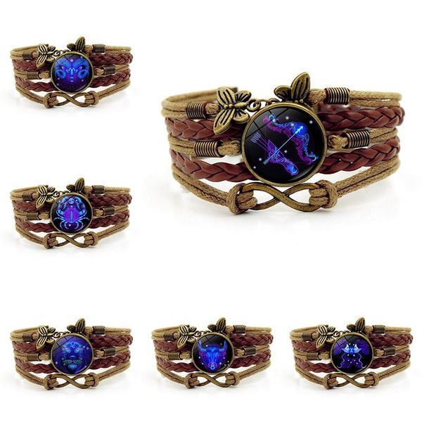 charm bracelets zodiac signs 12 constellation leather bracelet for women fashion punk bohemia multilayer weave star jewelry gift, Golden;silver
charm bracelets zodiac signs 12 constellation leather bracelet for women fashion punk bohemia multilayer weave star jewelry gift, Golden;silver