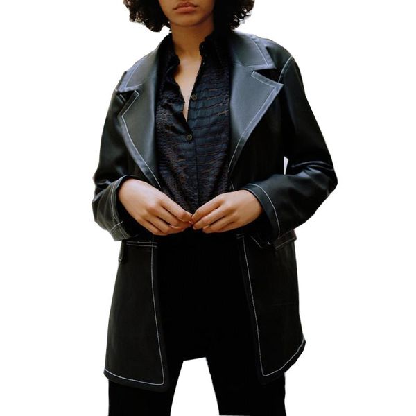 autumn vintage leather bomber jacket women motorcycle bike lapel short coat pu solid black coat, Black;brown
autumn vintage leather bomber jacket women motorcycle bike lapel short coat pu solid black coat, Black;brown