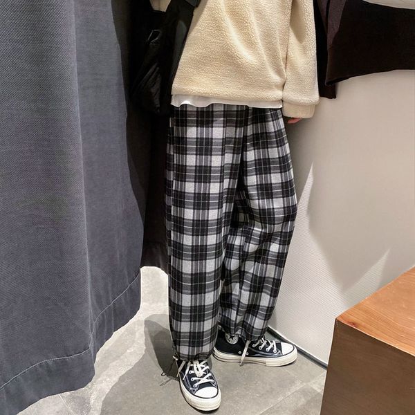 2021 new spring cotton woolen men's fashion retro casual plaid men streetwear hip-hop straight wide-leg pants mens trousers hu9x, Black
2021 new spring cotton woolen men's fashion retro casual plaid men streetwear hip-hop straight wide-leg pants mens trousers hu9x, Black