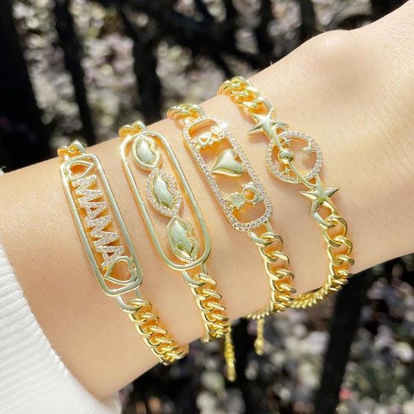 charm bracelets fashion gold mama bracelet for women copper cz love heart lips link chain jewelry mom gifts brte57, Golden;silver
charm bracelets fashion gold mama bracelet for women copper cz love heart lips link chain jewelry mom gifts brte57, Golden;silver