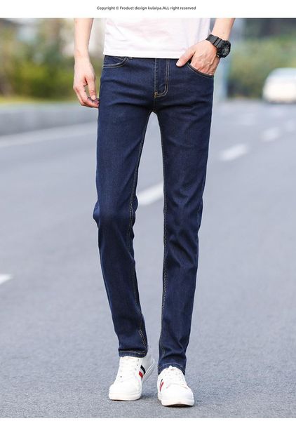 men's jeans 2021 mid waist dark blue feet fashionable wild youth pencil cow pants
men's jeans 2021 mid waist dark blue feet fashionable wild youth pencil cow pants