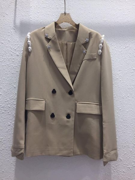 women's suits & blazers the early autumn 2021 pearl chain shoulder belt loose jackets 0813, White;black
women's suits & blazers the early autumn 2021 pearl chain shoulder belt loose jackets 0813, White;black