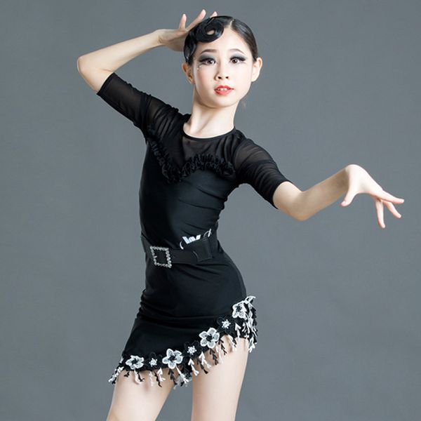custom size black latin dance dress girls lace fringe skirt belt suit competitive dance costume short sleeve dance dress 1672, Black;red
custom size black latin dance dress girls lace fringe skirt belt suit competitive dance costume short sleeve dance dress 1672, Black;red