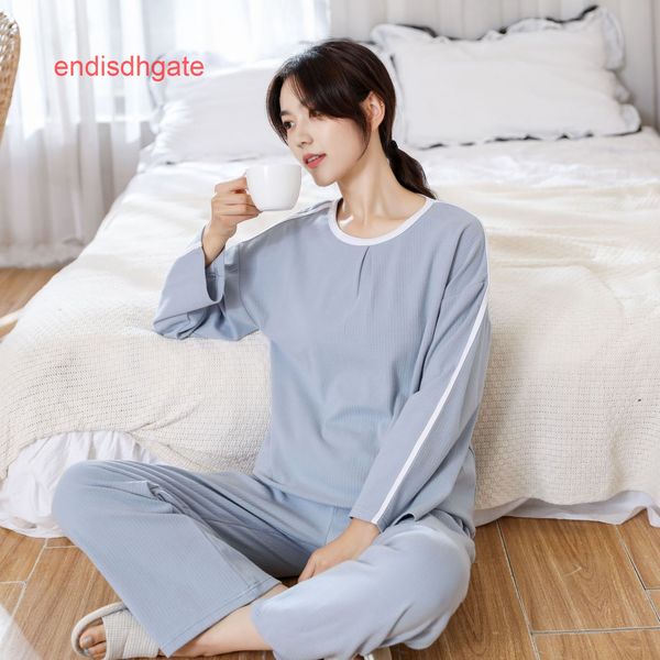 autumn staple women's winter cotton spring long sleeve loose fitting home wear two piece set of simple and paj, Black;white
autumn staple women's winter cotton spring long sleeve loose fitting home wear two piece set of simple and paj, Black;white