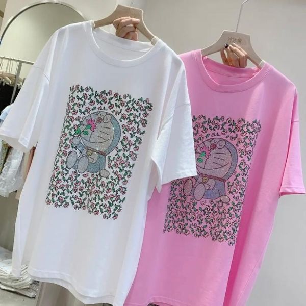 women's t-shirt the summer 2021 t-shirts in european and american fashion printed cotton loose long cartoon chic tee, White
women's t-shirt the summer 2021 t-shirts in european and american fashion printed cotton loose long cartoon chic tee, White